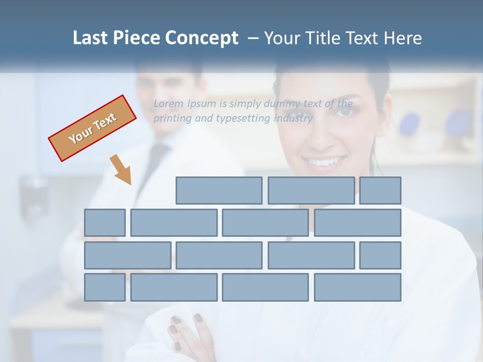 A Woman In A White Lab Coat Standing Next To A Man In A White Lab PowerPoint Template