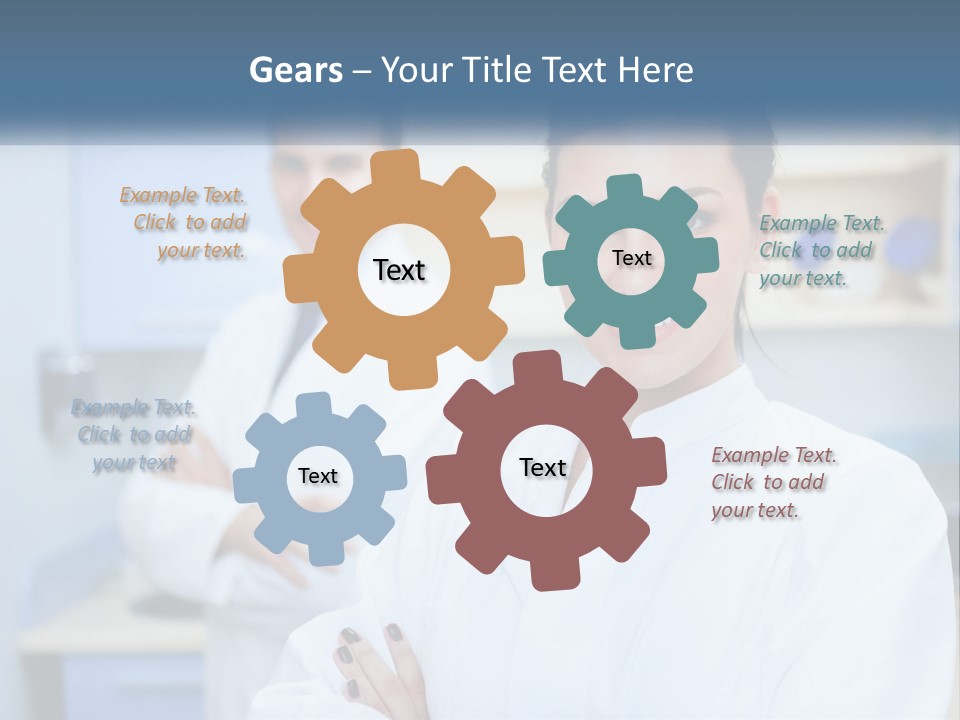 A Woman In A White Lab Coat Standing Next To A Man In A White Lab PowerPoint Template