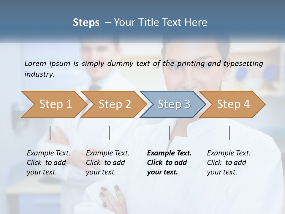 A Woman In A White Lab Coat Standing Next To A Man In A White Lab PowerPoint Template