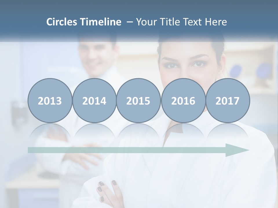 A Woman In A White Lab Coat Standing Next To A Man In A White Lab PowerPoint Template