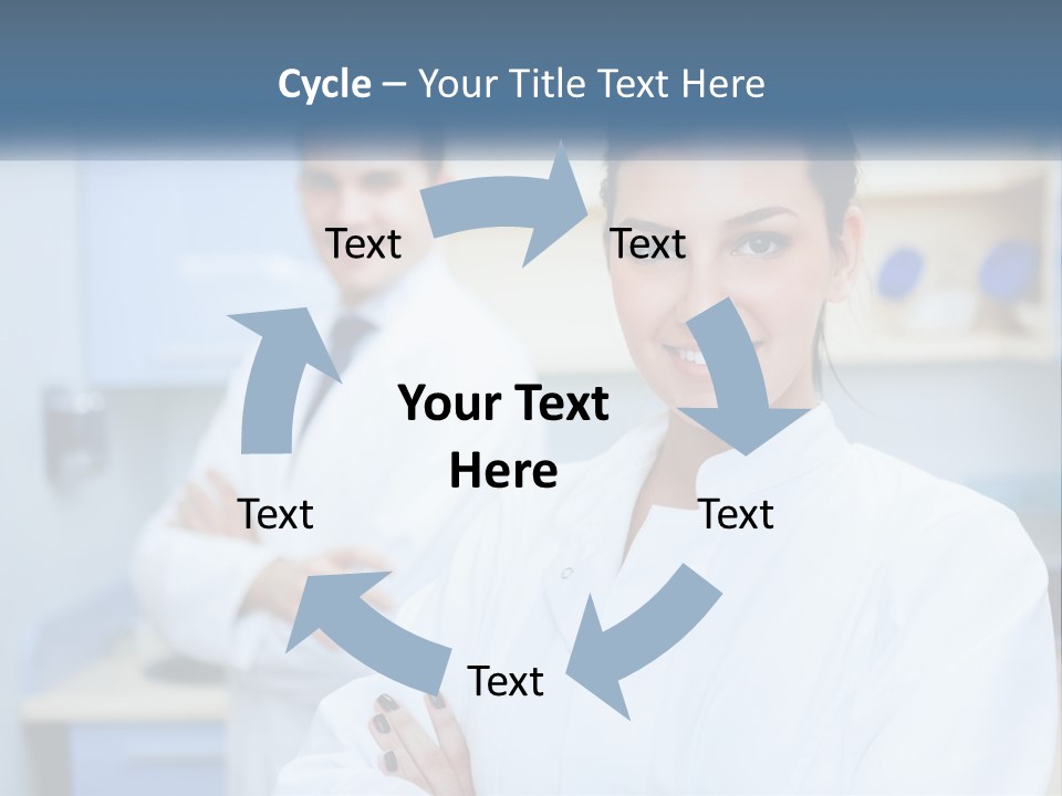 A Woman In A White Lab Coat Standing Next To A Man In A White Lab PowerPoint Template