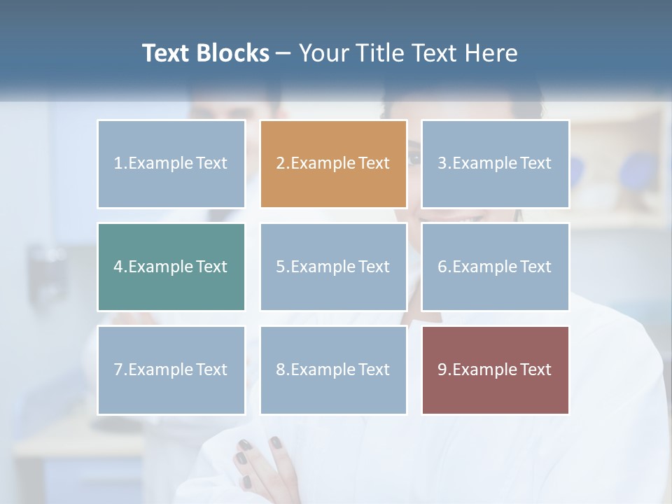 A Woman In A White Lab Coat Standing Next To A Man In A White Lab PowerPoint Template