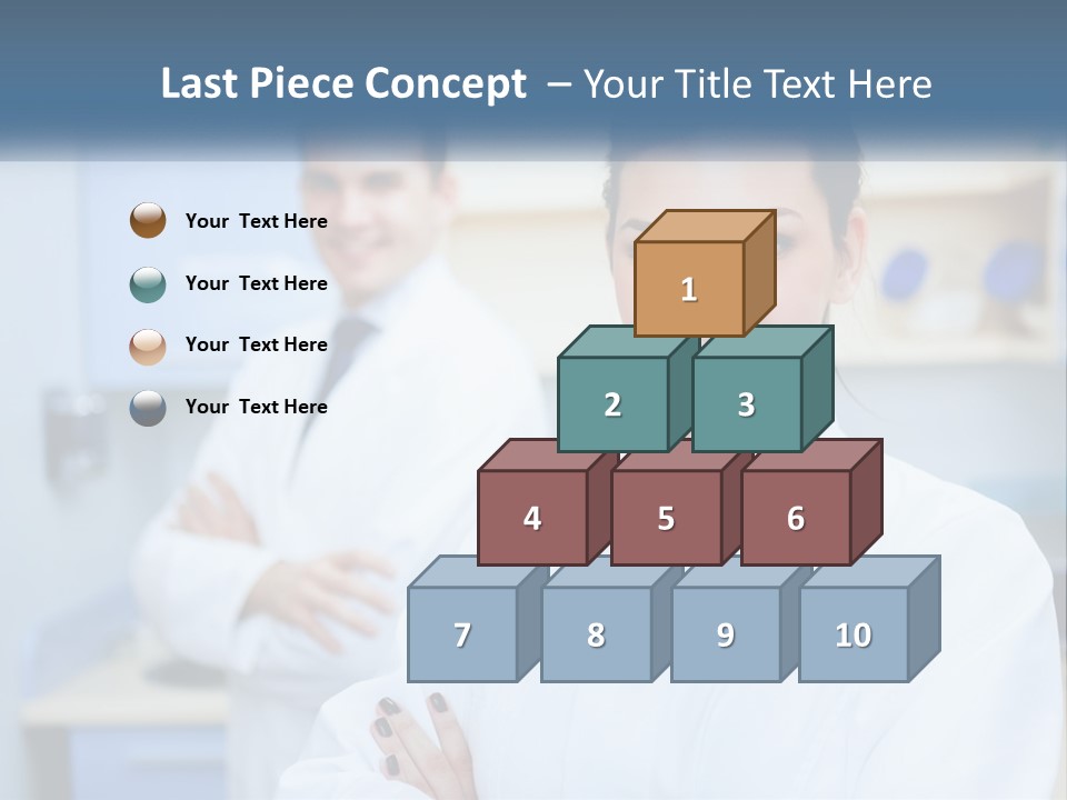 A Woman In A White Lab Coat Standing Next To A Man In A White Lab PowerPoint Template