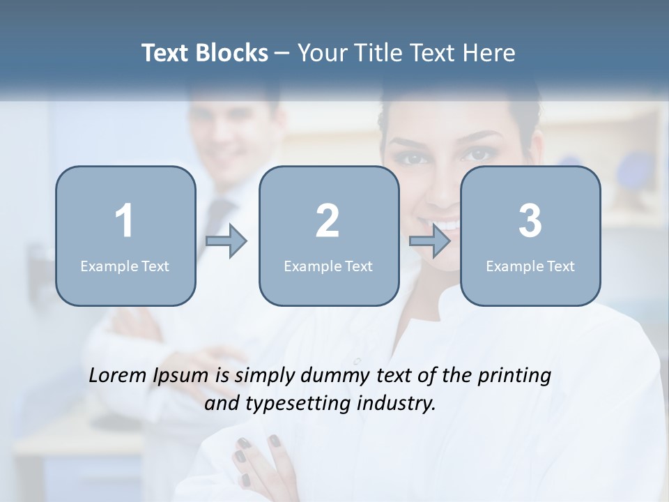 A Woman In A White Lab Coat Standing Next To A Man In A White Lab PowerPoint Template