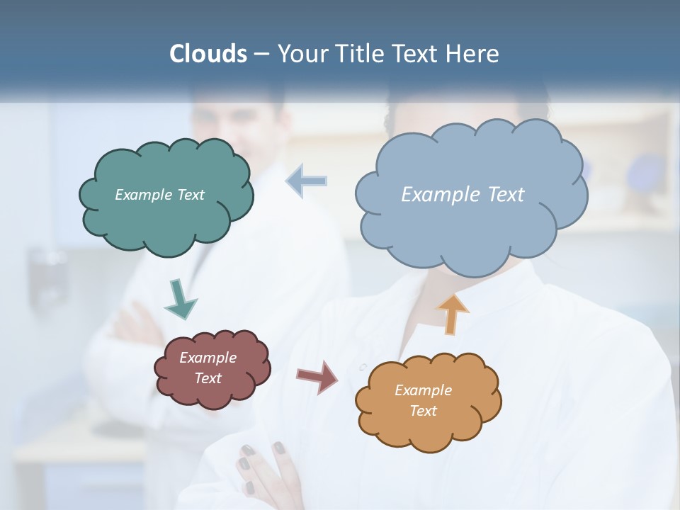 A Woman In A White Lab Coat Standing Next To A Man In A White Lab PowerPoint Template