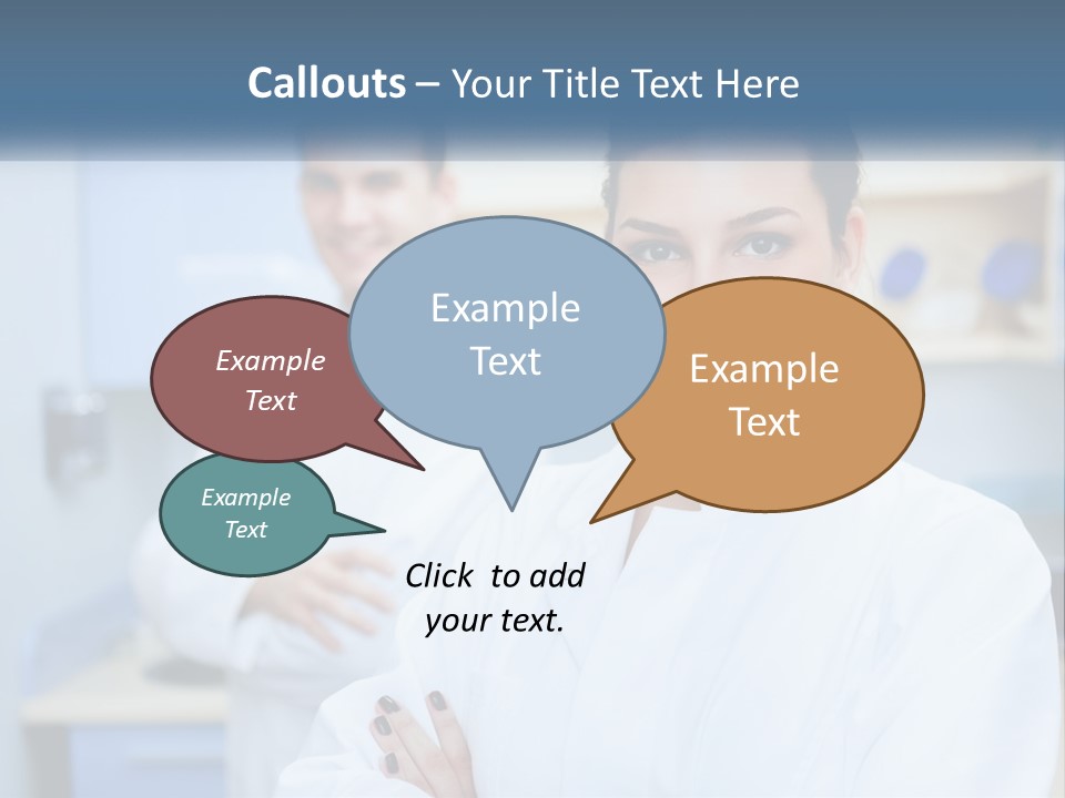 A Woman In A White Lab Coat Standing Next To A Man In A White Lab PowerPoint Template