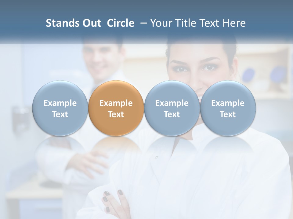 A Woman In A White Lab Coat Standing Next To A Man In A White Lab PowerPoint Template