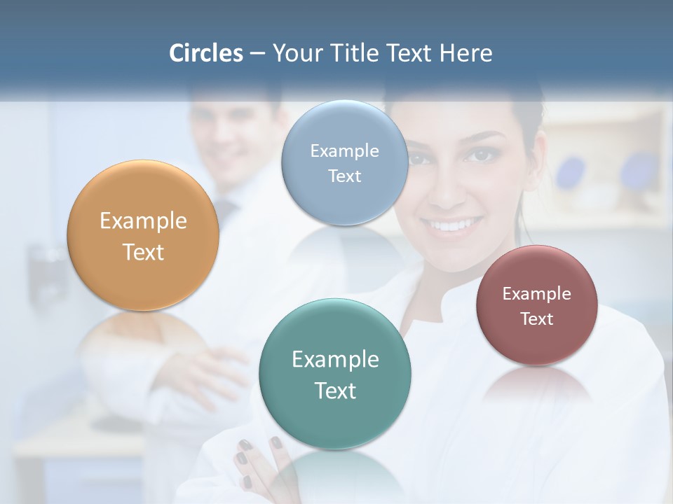 A Woman In A White Lab Coat Standing Next To A Man In A White Lab PowerPoint Template