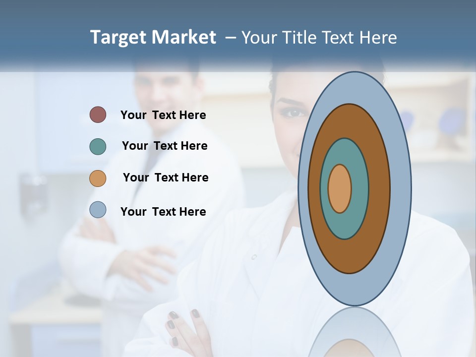 A Woman In A White Lab Coat Standing Next To A Man In A White Lab PowerPoint Template