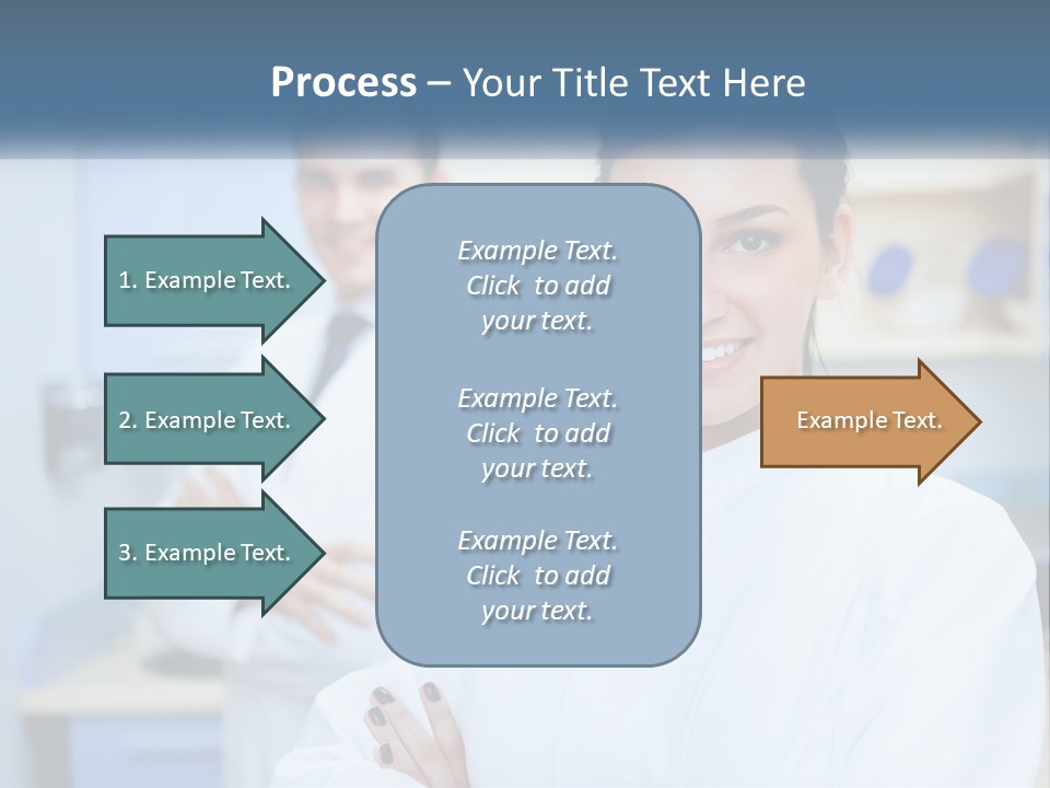 A Woman In A White Lab Coat Standing Next To A Man In A White Lab PowerPoint Template