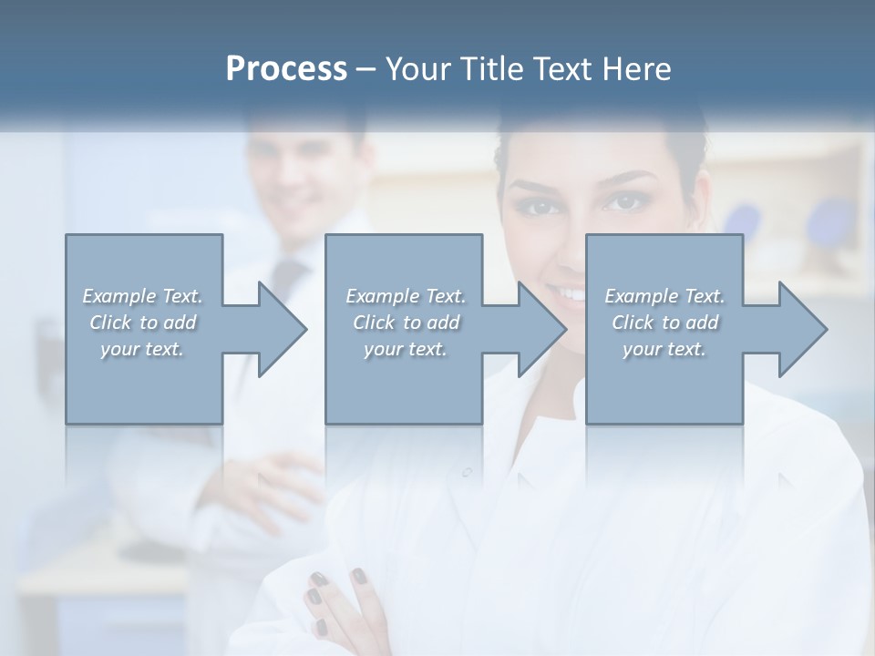 A Woman In A White Lab Coat Standing Next To A Man In A White Lab PowerPoint Template