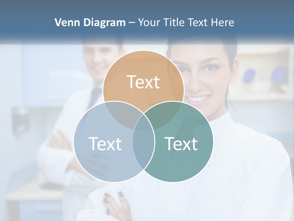 A Woman In A White Lab Coat Standing Next To A Man In A White Lab PowerPoint Template