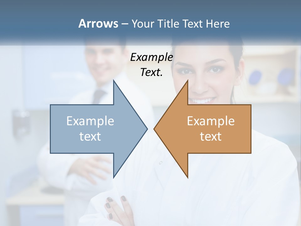 A Woman In A White Lab Coat Standing Next To A Man In A White Lab PowerPoint Template