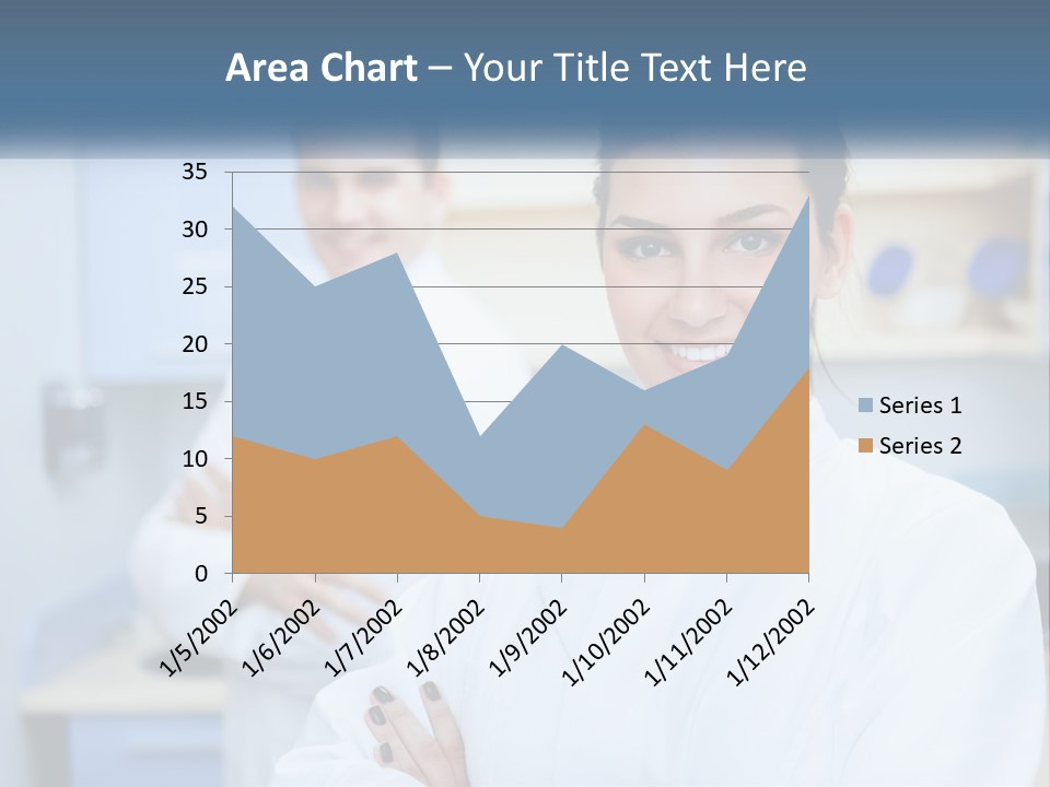 A Woman In A White Lab Coat Standing Next To A Man In A White Lab PowerPoint Template
