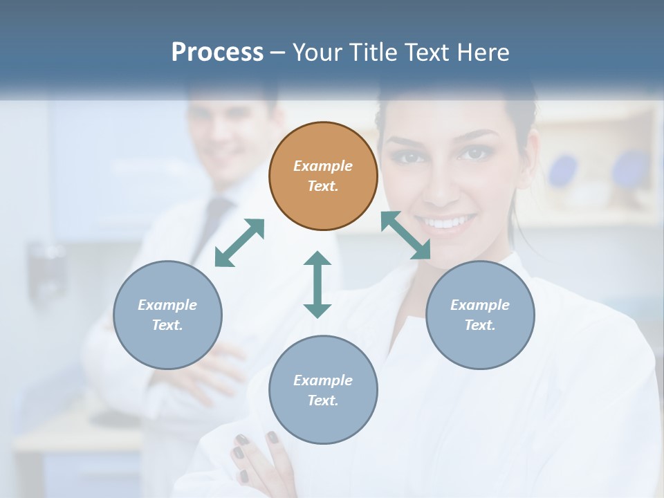 A Woman In A White Lab Coat Standing Next To A Man In A White Lab PowerPoint Template