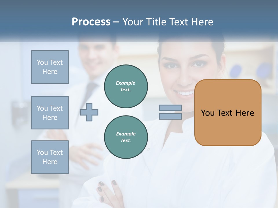 A Woman In A White Lab Coat Standing Next To A Man In A White Lab PowerPoint Template