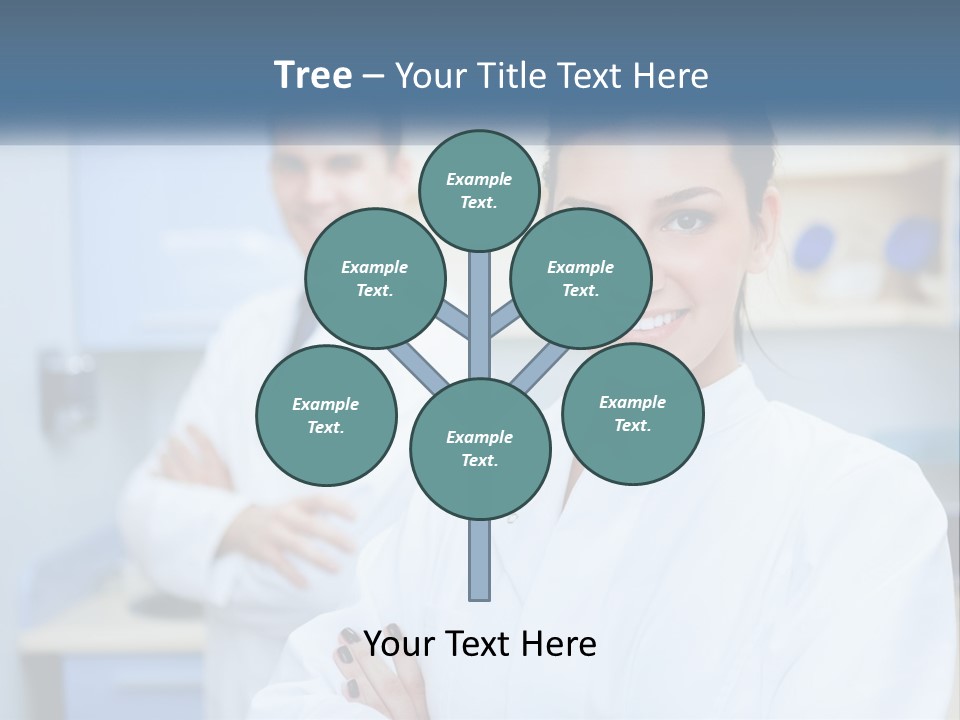 A Woman In A White Lab Coat Standing Next To A Man In A White Lab PowerPoint Template