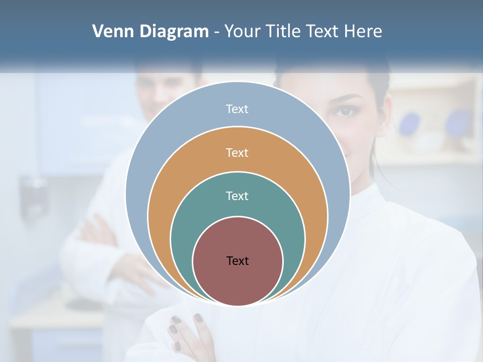 A Woman In A White Lab Coat Standing Next To A Man In A White Lab PowerPoint Template