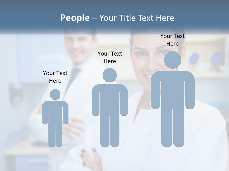 A Woman In A White Lab Coat Standing Next To A Man In A White Lab PowerPoint Template