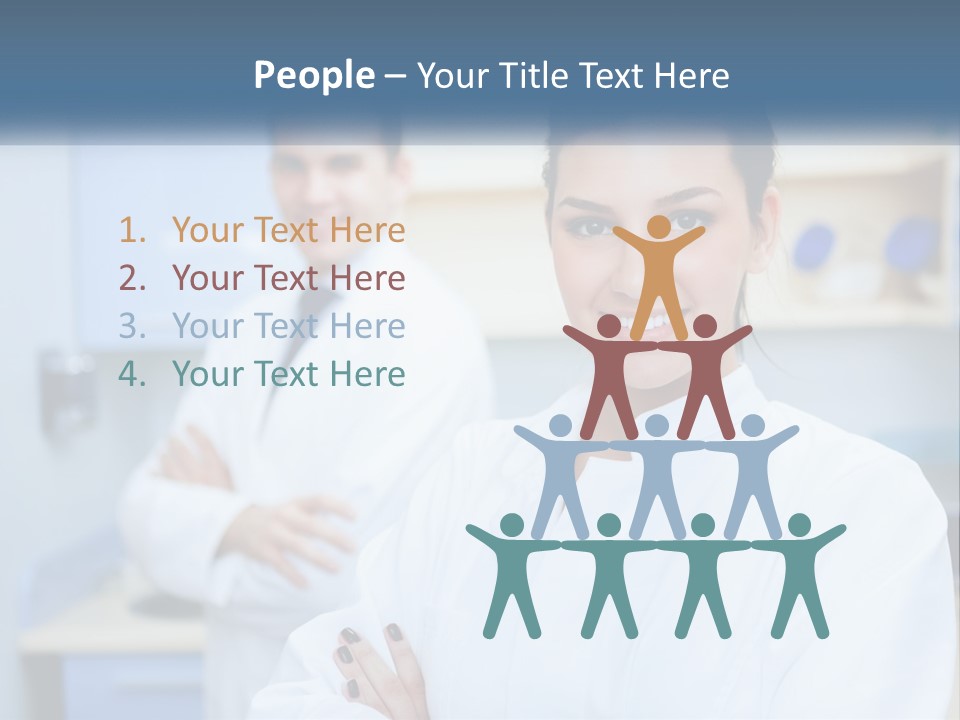 A Woman In A White Lab Coat Standing Next To A Man In A White Lab PowerPoint Template