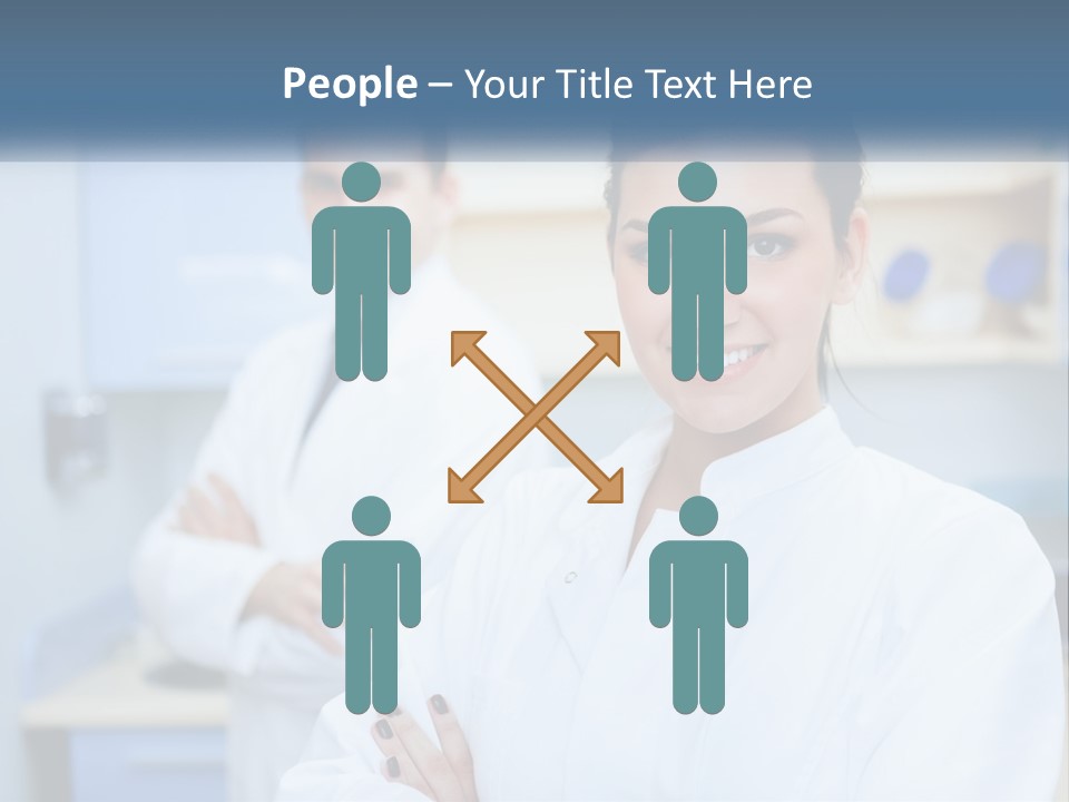 A Woman In A White Lab Coat Standing Next To A Man In A White Lab PowerPoint Template