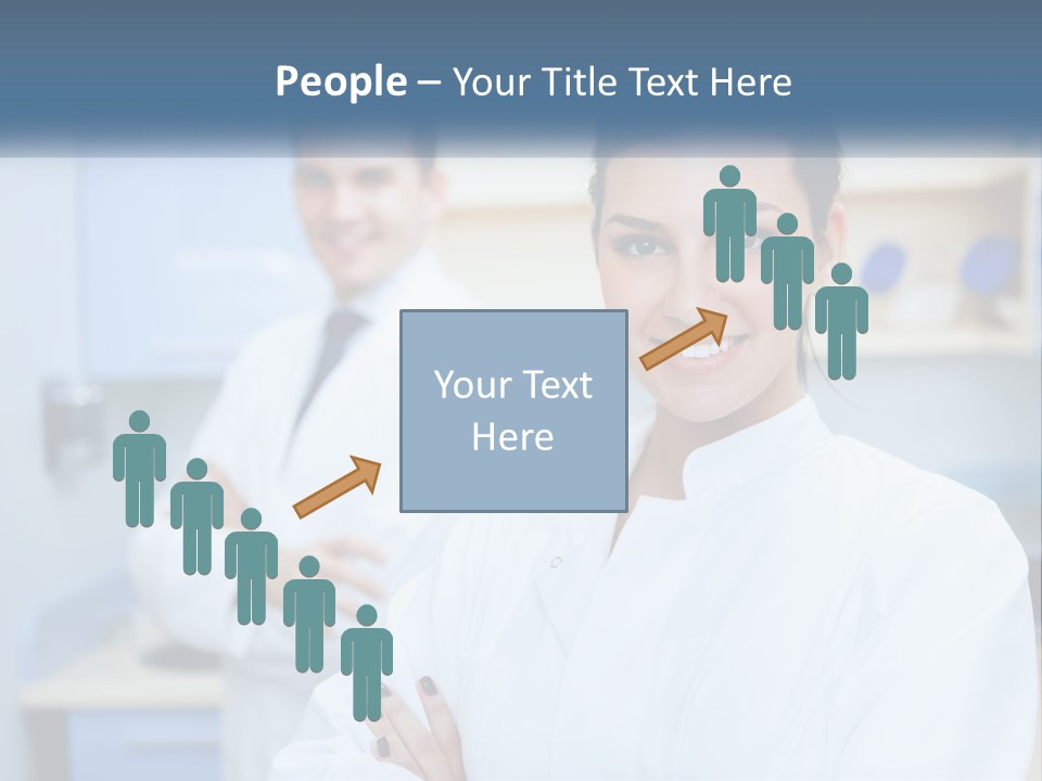 A Woman In A White Lab Coat Standing Next To A Man In A White Lab PowerPoint Template