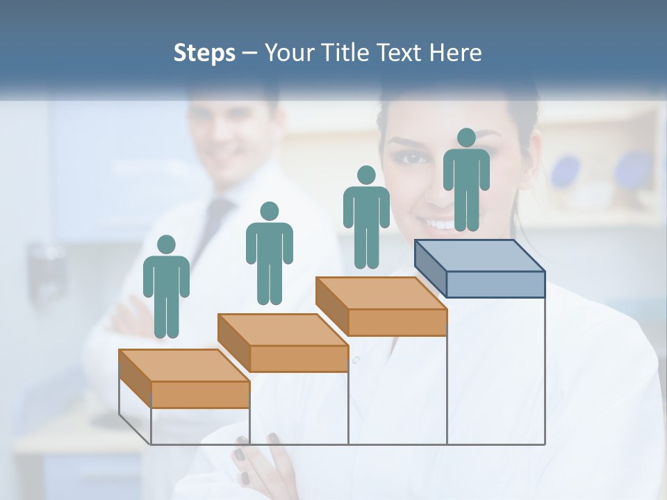 A Woman In A White Lab Coat Standing Next To A Man In A White Lab PowerPoint Template