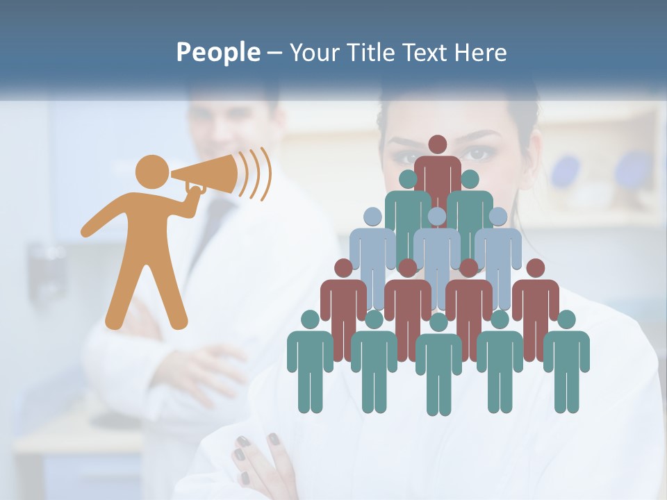 A Woman In A White Lab Coat Standing Next To A Man In A White Lab PowerPoint Template