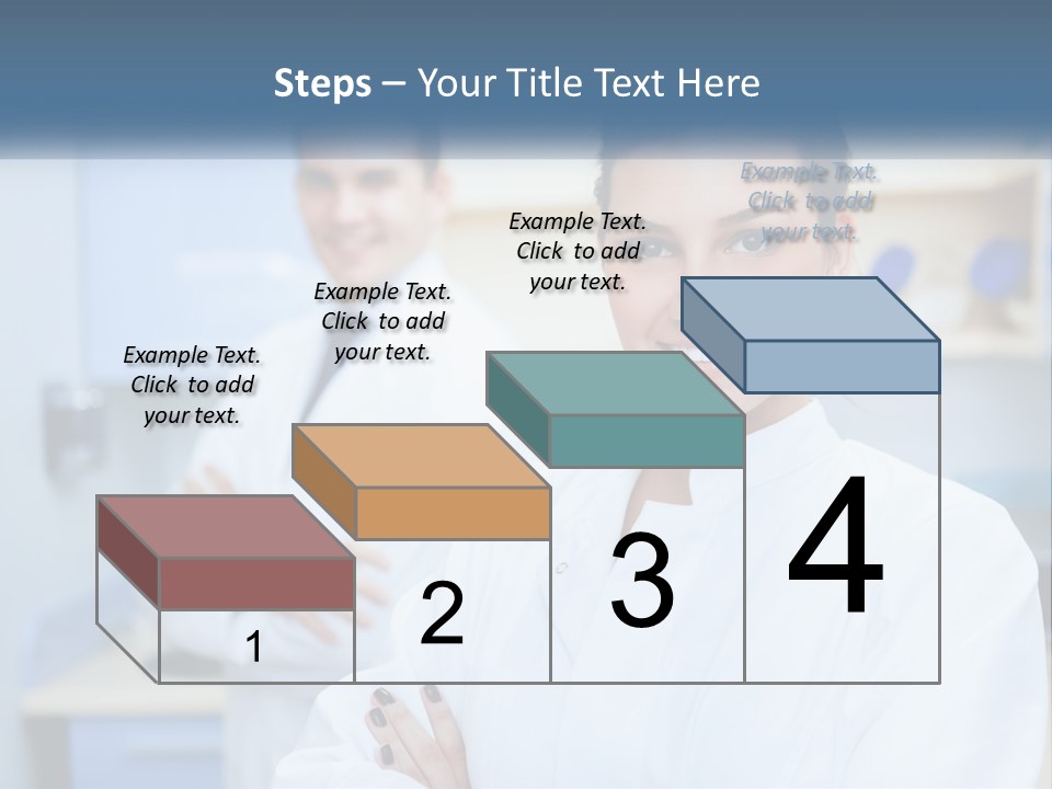 A Woman In A White Lab Coat Standing Next To A Man In A White Lab PowerPoint Template