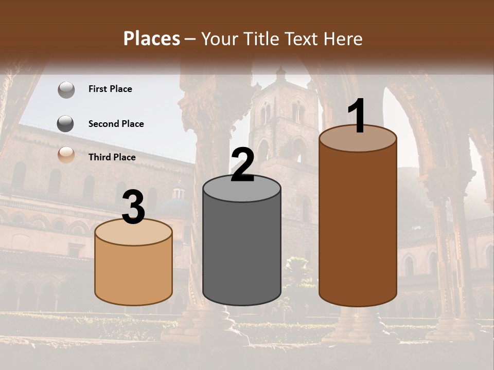 A Large Building With Arches And A Clock Tower PowerPoint Template