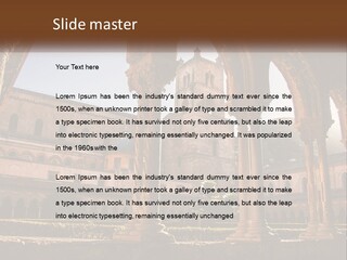 A Large Building With Arches And A Clock Tower PowerPoint Template