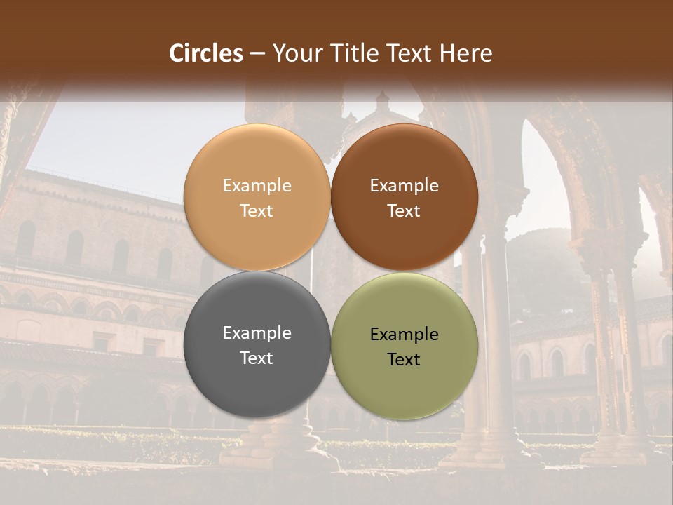 A Large Building With Arches And A Clock Tower PowerPoint Template