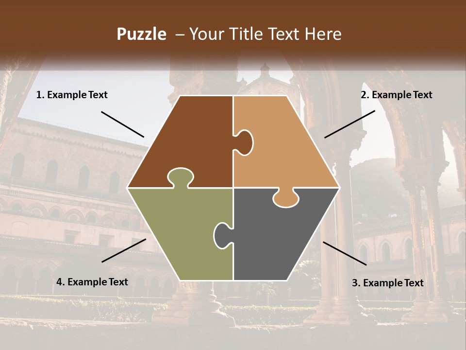 A Large Building With Arches And A Clock Tower PowerPoint Template