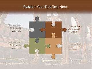 A Large Building With Arches And A Clock Tower PowerPoint Template