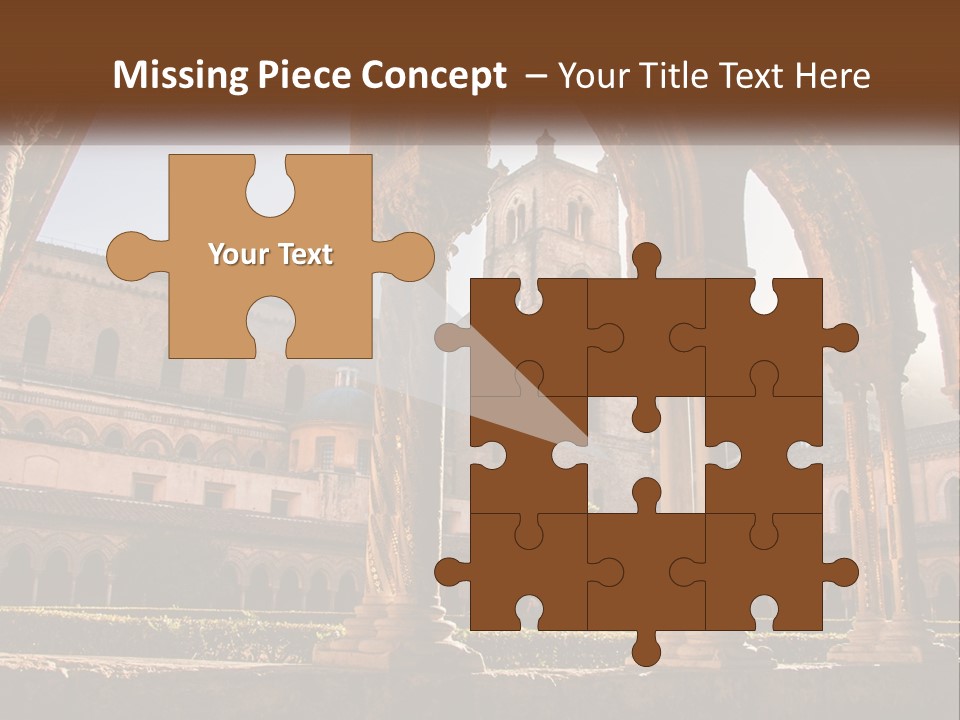 A Large Building With Arches And A Clock Tower PowerPoint Template