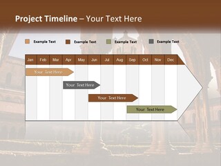 A Large Building With Arches And A Clock Tower PowerPoint Template