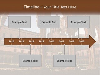 A Large Building With Arches And A Clock Tower PowerPoint Template