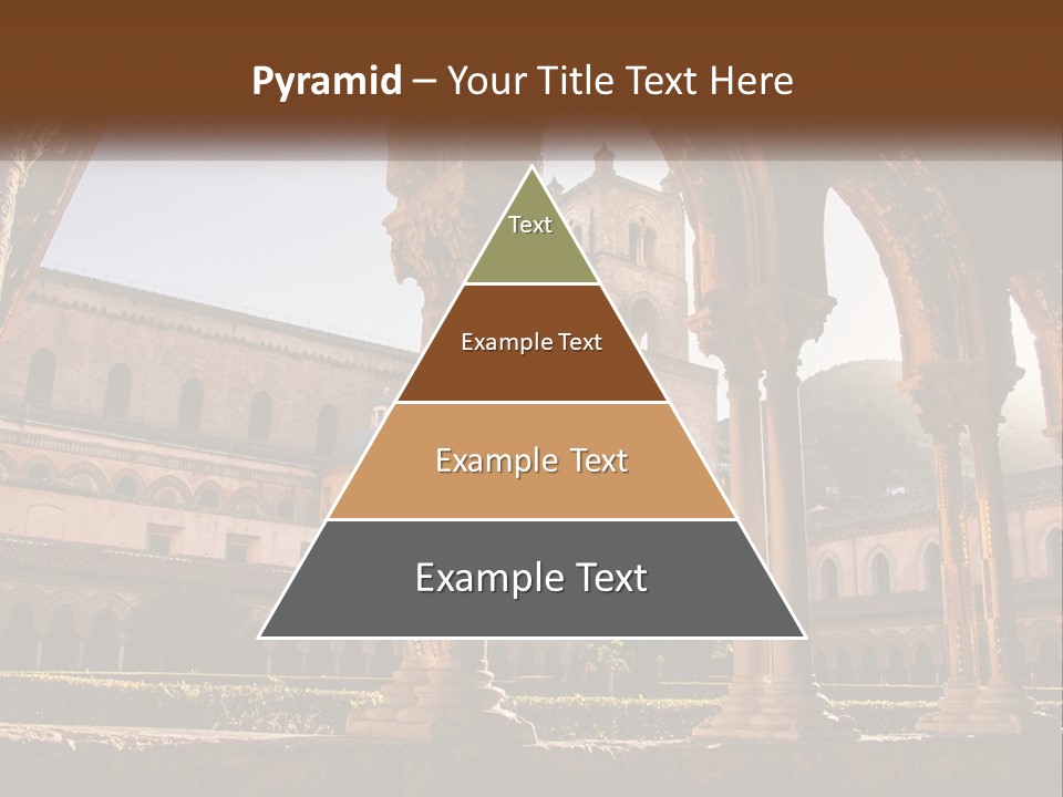 A Large Building With Arches And A Clock Tower PowerPoint Template