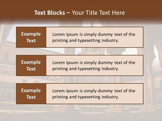 A Large Building With Arches And A Clock Tower PowerPoint Template