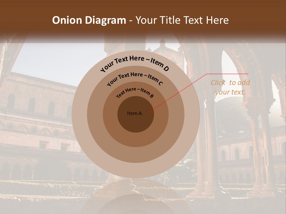 A Large Building With Arches And A Clock Tower PowerPoint Template