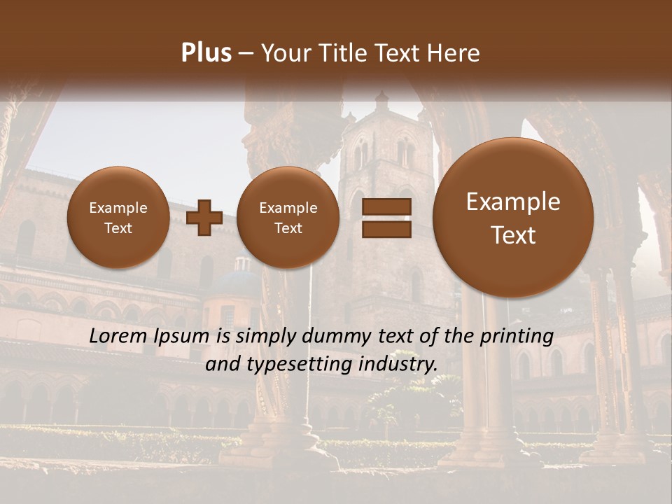 A Large Building With Arches And A Clock Tower PowerPoint Template