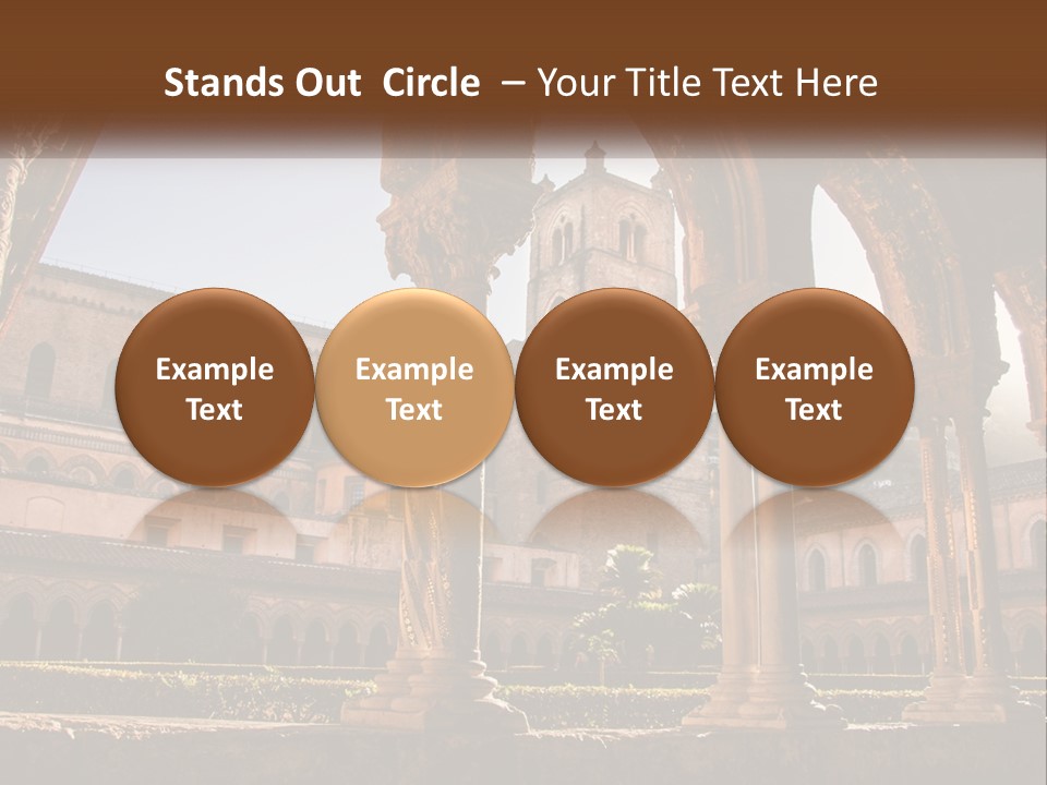 A Large Building With Arches And A Clock Tower PowerPoint Template