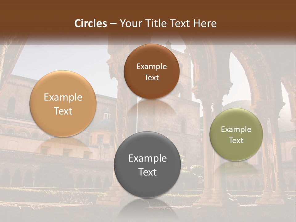 A Large Building With Arches And A Clock Tower PowerPoint Template