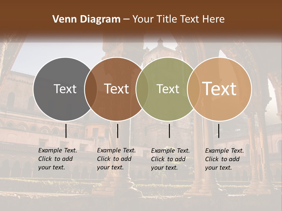 A Large Building With Arches And A Clock Tower PowerPoint Template