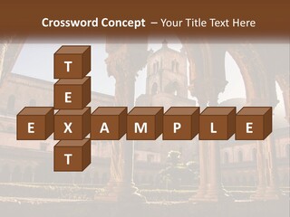 A Large Building With Arches And A Clock Tower PowerPoint Template