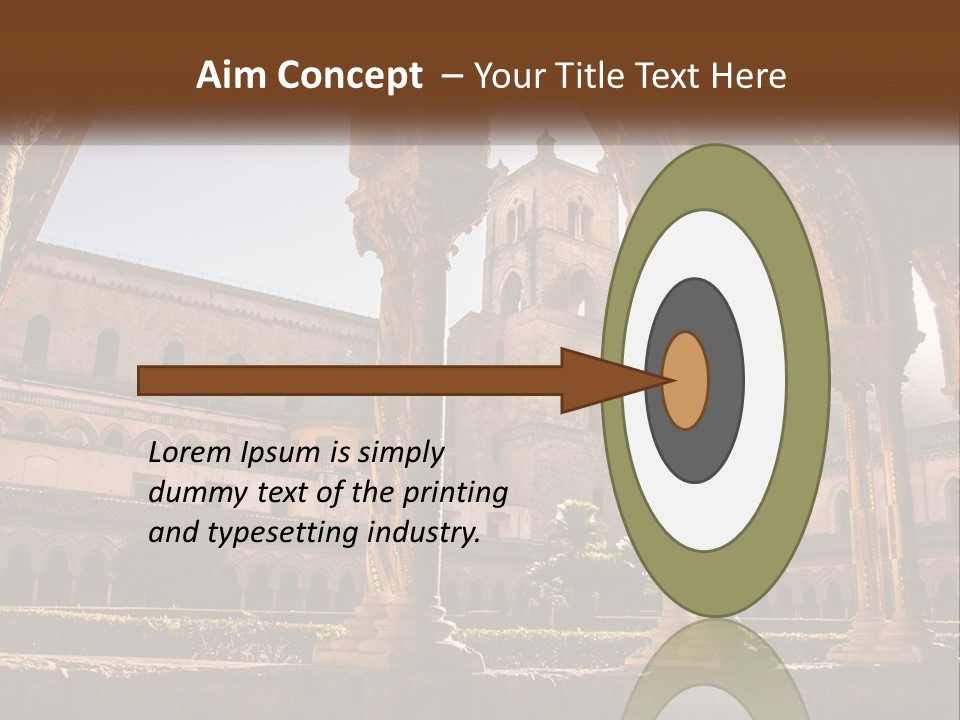 A Large Building With Arches And A Clock Tower PowerPoint Template