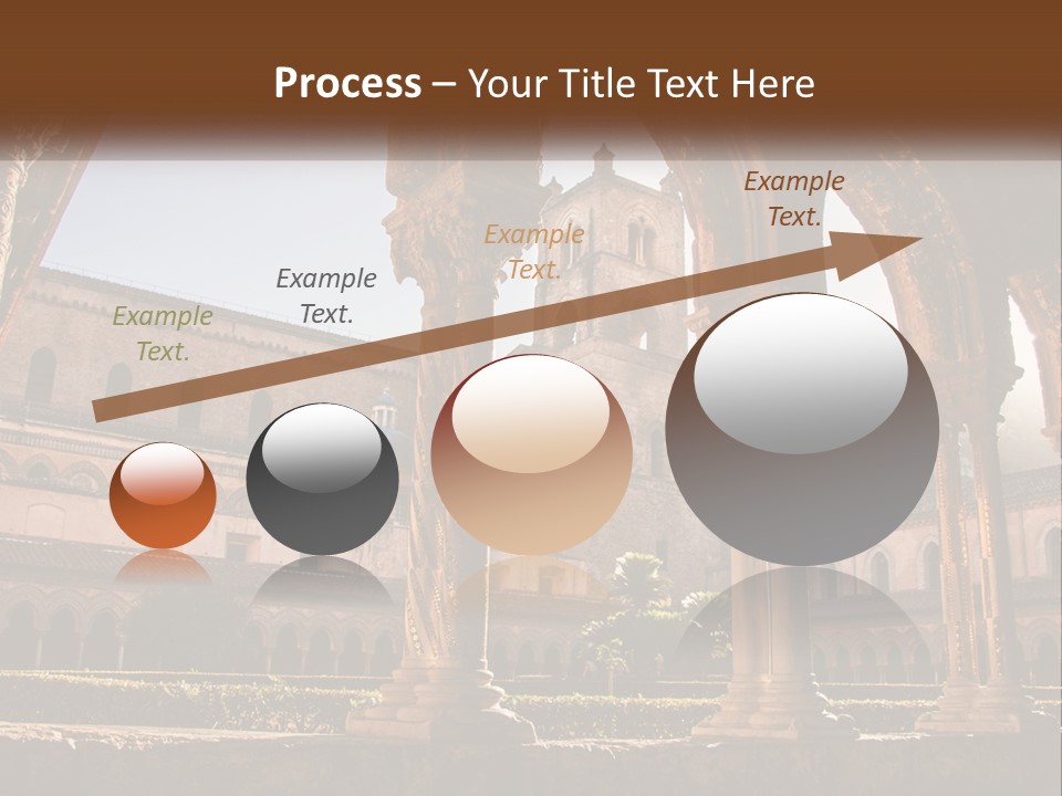 A Large Building With Arches And A Clock Tower PowerPoint Template