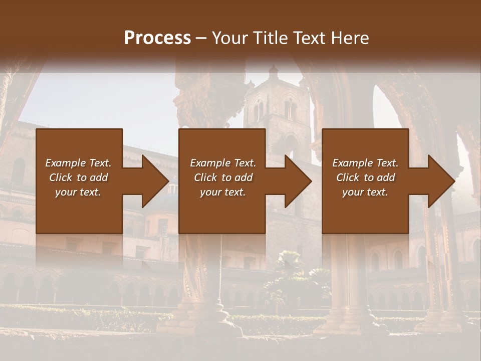 A Large Building With Arches And A Clock Tower PowerPoint Template