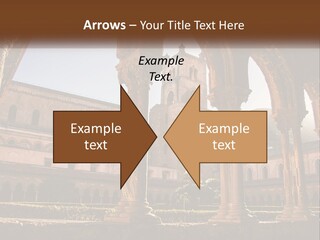 A Large Building With Arches And A Clock Tower PowerPoint Template