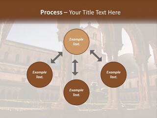 A Large Building With Arches And A Clock Tower PowerPoint Template